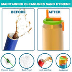 HASTHIP® 4 Pack Reusable Soda Can Lids with Silicone Straws BPA-Free Airtight Seal Spill-Proof Easy to Use Fits Standard 12oz 16oz Cans 2 PCS
