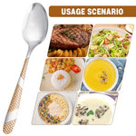 HASTHIP® 6Pcs Stainless Steel Modern Minimalism Spoons Embossed Handle Design Kitchen Flatware Gift Set