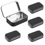 HASTHIP Small Metal Tin Boxes for Crafts and Travel featuring Secure Lids 9.5x6x2.2cm | Reusable Storage Containers