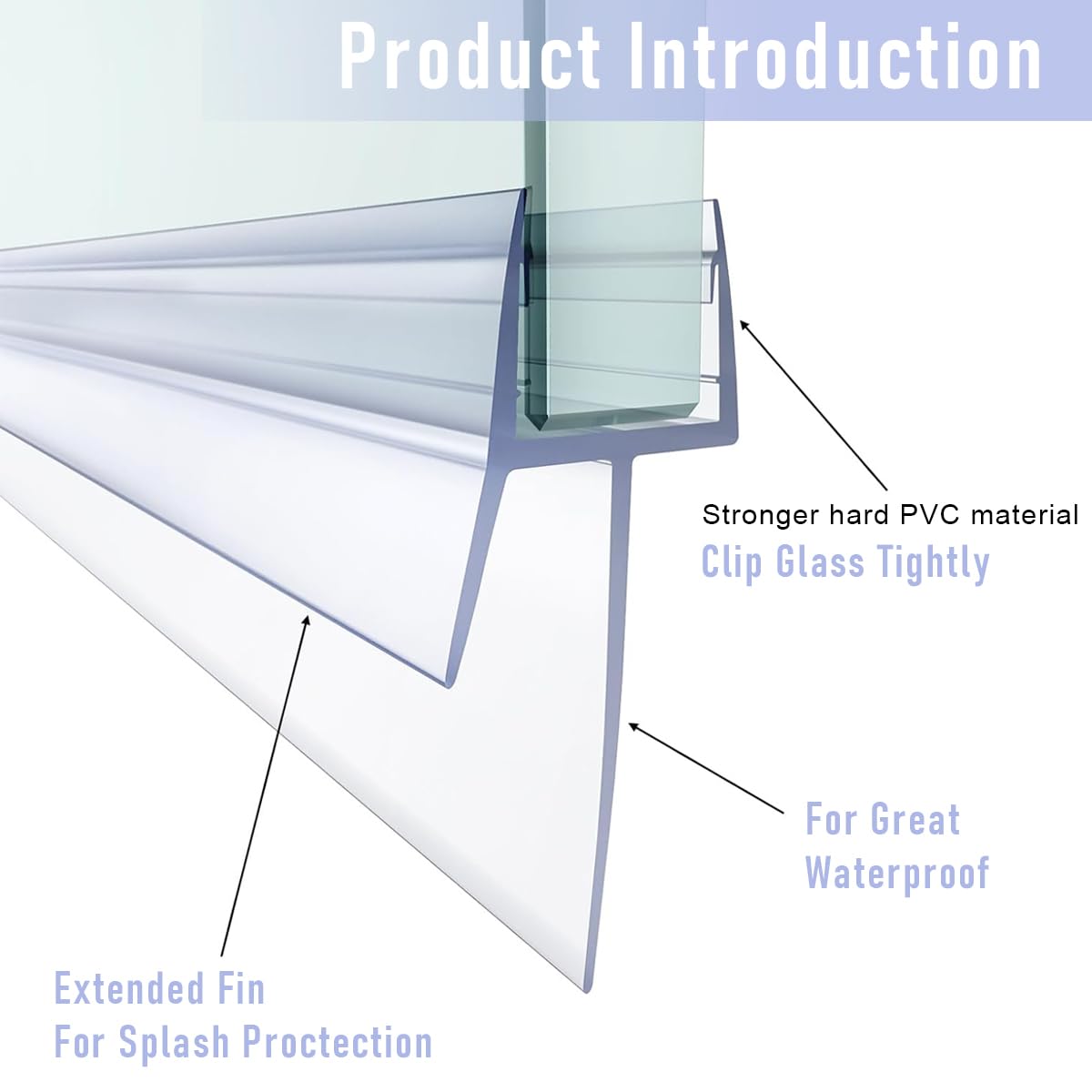 HASTHIP Bathroom Door Bottom Seal for 4–6mm Glass Doors with Dual Flap Design | 39 Inches Flexible PVC Water Stopper Strip