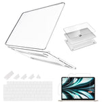 HASTHIP® Funda Compatible con MacBook Air 13.6 Pulgadas M4 A3240 M3 A3113 M2 A2681 2025 2024 2022, Carcasa Rígida Plástico Transparente con Cubierta de Teclado, Protector de Pantalla y Tapón