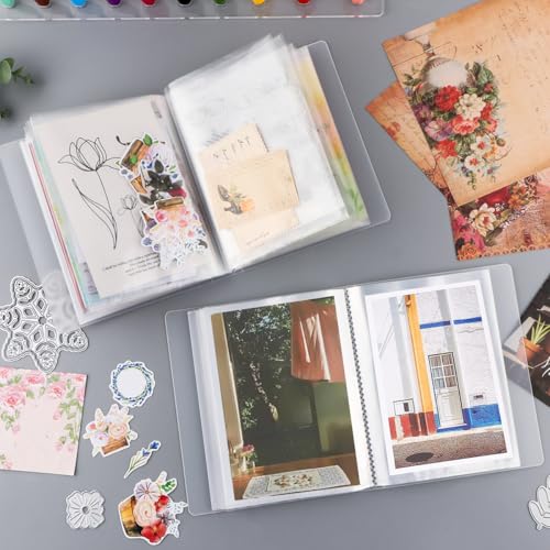 HASTHIP® 40-Photo Clear Cover Photo Albums, 4x6-Inch, 4-Pack to Store and Display Memories, Vacations, Events, Weddings-ClearPlastic
