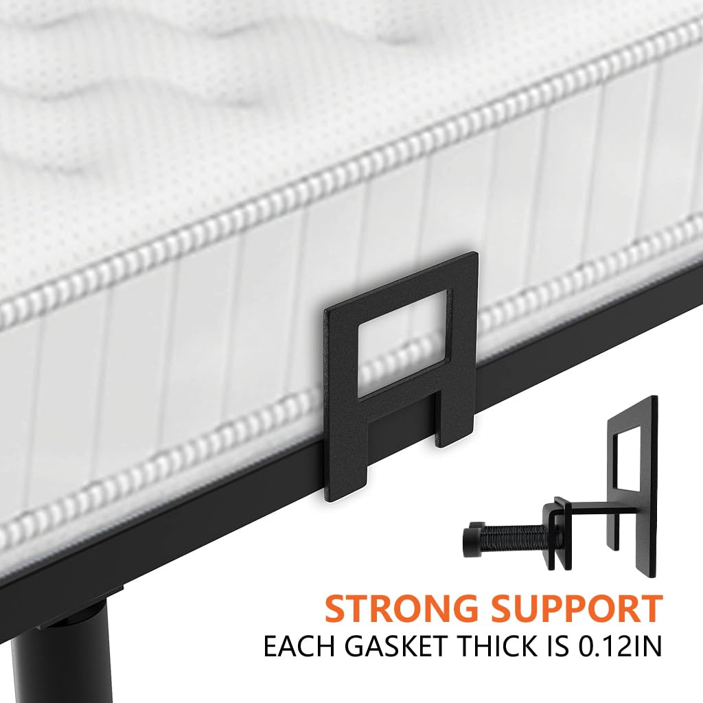 HASTHIP Mattress Stoppers for Bed Frame with Adjustable Screw Fixed Holders | 6Pcs Metal Non Slip Panels