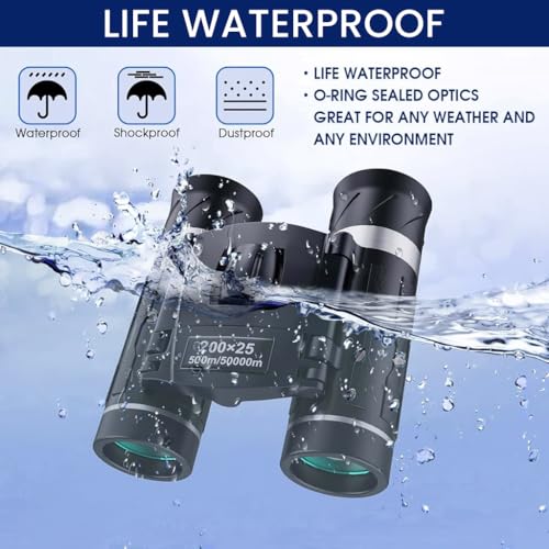 HASTHIP® Mini Binoculars for Adult & Kids Compact High-Powered HD Vision Pocket Telescope for Outdoor Travel Stargazing Concerts Sports (200x25)