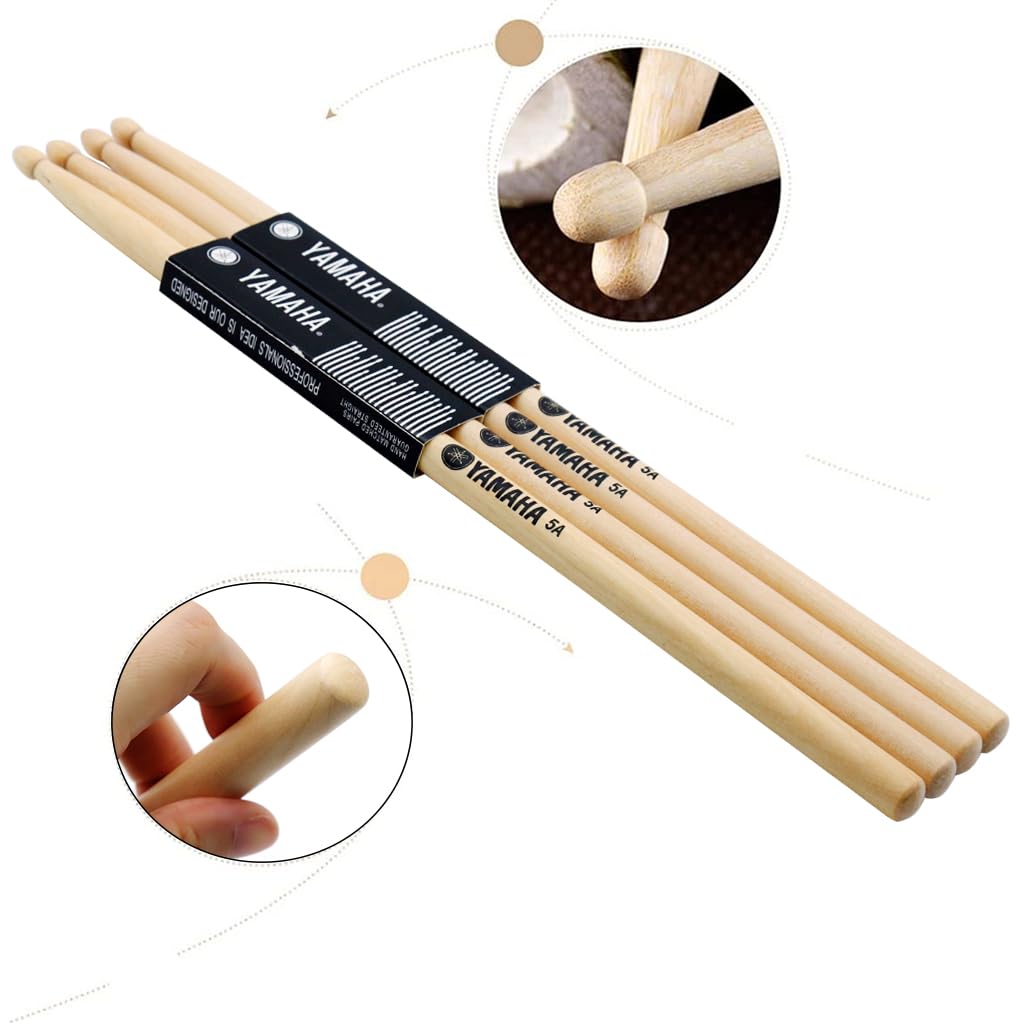 HASTHIP Drumsticks Combo for Practice and Studio with Wood Tip 5A 16in & 7A 15.5in