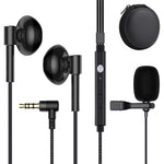 HASTHIP® Lavalier Microphone Wired Earphone Headset, Noise-Isolating Wired Microphone, 3.5m Universal Plug, Support Inline Remote, Compatible with Phone, PC, Tablet