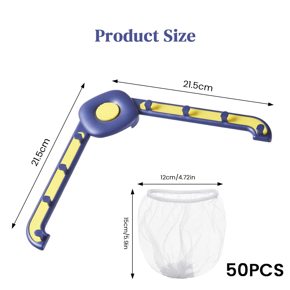 HASTHIP Kitchen Sink Strainer with 50pcs Filter Mesh Bags featuring Folding Self Adhesive Rack | Modern Space Saving Design