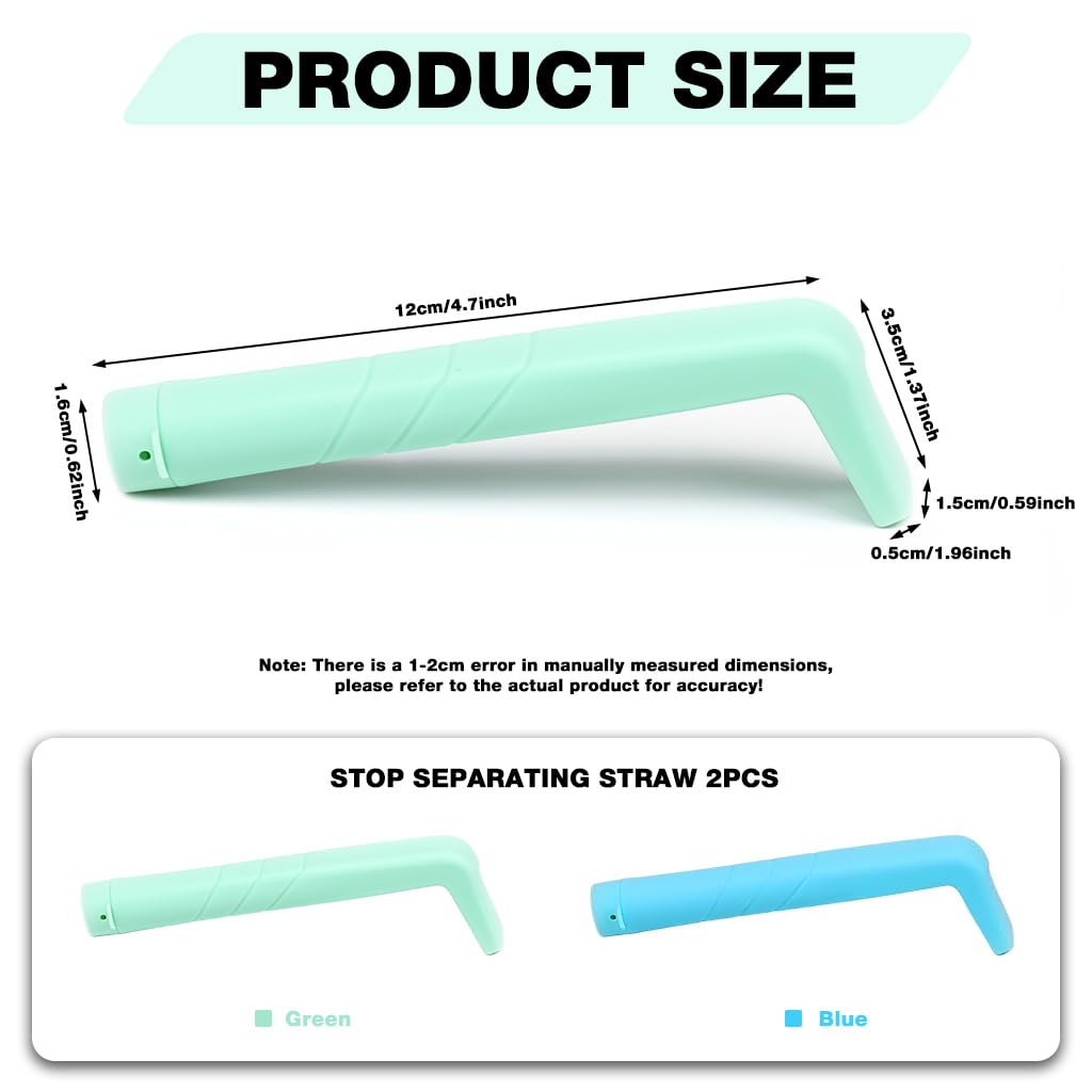 HASTHIP Hiccup Stopper Straw 2PCS for Kids and Adults with Anti-Choke L-Shaped Handle | Spill-Proof Safe Drinking