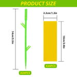 HASTHIP Sticky Bug Trap Strips for Planter Pots with Sticks 10 Count 3.3x3.3cm | Yellow Decorative Pest Control
