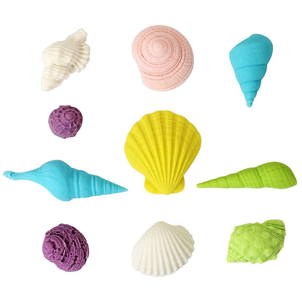 4 Pieces Mermaid Tail Mould, Silicone Mermaid Cake Moulds Chocolate Fondant Moulds 3D Mermaid Icing Moulds Seashell Cake Soap Moulds for Soap Making