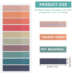 HASTHIP Sticky Tabs for Notebooks and Books featuring 2400 pcs PET Reusable Index Notes | 60 Morandi Colors