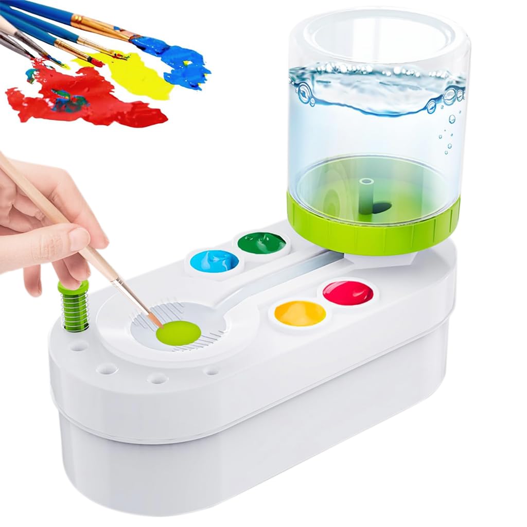 HASTHIP Paint Brush Cleaner Machine for Oil and Acrylic Brushes with Auto Refill & 250ml Water Tank | Efficient Water Recycling System for Artists and Students