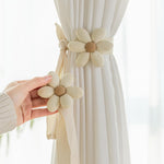 HASTHIP Floral Curtain Tiebacks for Home Decoration featuring Flower Charm Design | 2Pcs with Ribbon
