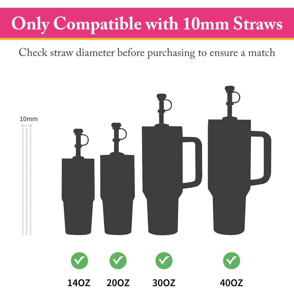 HASTHIP Stanley Straw Cover for 30 and 40 Oz Cups with 10 mm Fit and Food Grade Silicone | Cute Gift for Fans