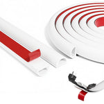 HASTHIP® Cubierta de Cable PVC 6.6ft autoadhesiva ocultacables de Piso y Pared con Apertura Lateral, Cubierta Flexible y Recortable para gestión de Cables
