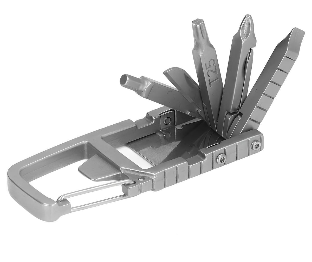 HASTHIP Keychain Multi Tool for Everyday Repair with 12 in 1 Functions and Lock Design | Stainless Steel Pocket Gadget