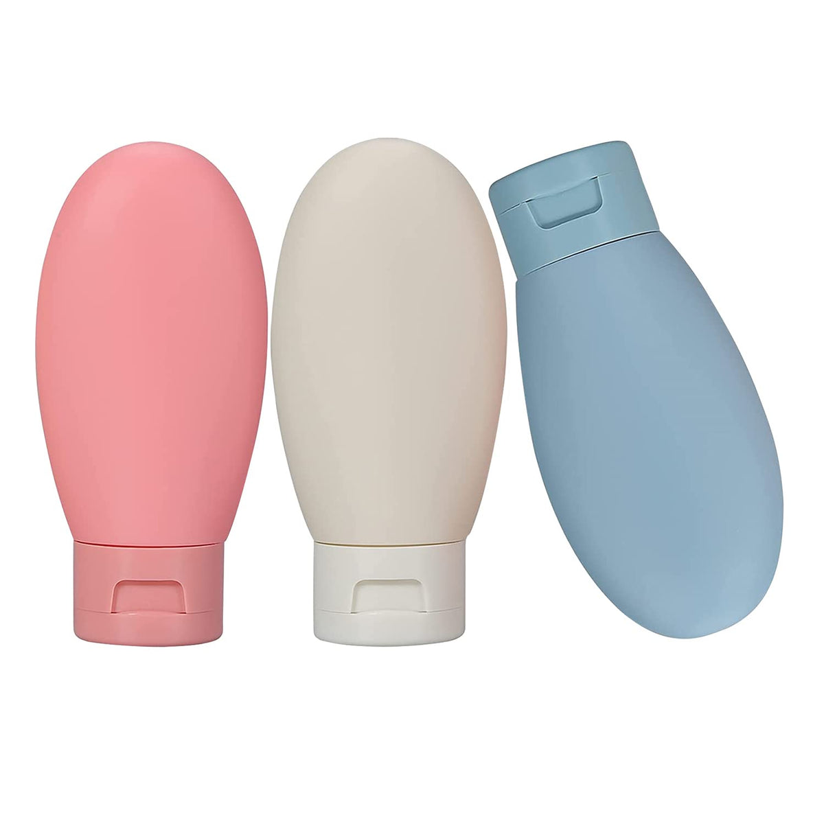 HASTHIP® Juego de 3 Botellas de Viaje 60ml,Reutilizables y a Prueba Fugas,Contenedores Vacíos Portátiles para Champú,Loción Gel Ducha y Jabón Aprobadas por TSA Sin BPA Kit Viaje