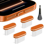 HASTHIP® Tapones Antipolvo USB C,Juego de 4 Protectores de Puerto Tipo C con Cepillo Limpieza,Cubiertas Silicona para Conector Carga Compatibles con Series 17 16 15