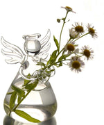 HASTHIP® Jarrón de Vidrio Transparente Colgante para Flores y Plantas, Florero Decorativo Hecho a Mano, Terrario Moderno para Hogar, Mesa o Boda, Diseño Elegante y Único Azul Claro