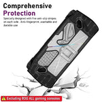 HASTHIP® Case for Rog Ally, Rog Ally Game Console Protector, Anti-Scratch TPU Cover with Folding Kickstand, Transparent PC + TPU Case Non-Slip Protective Case Skin Cover, Not Include the Console