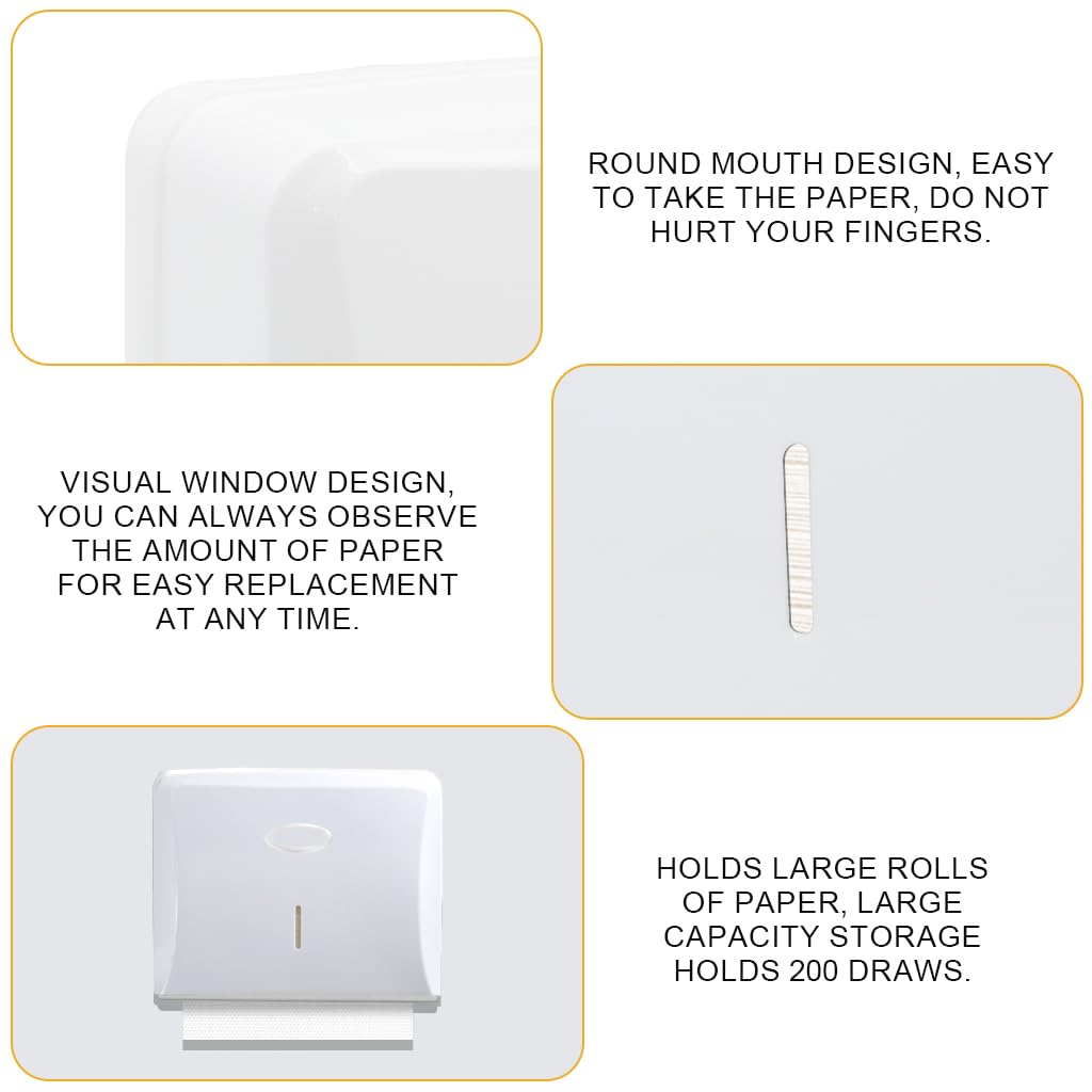 HASTHIP Toilet Paper Towel Dispenser Holder for Bathroom and Office Use 27x20cm | Waterproof No Drill Wall Mounted Design with Clear Window