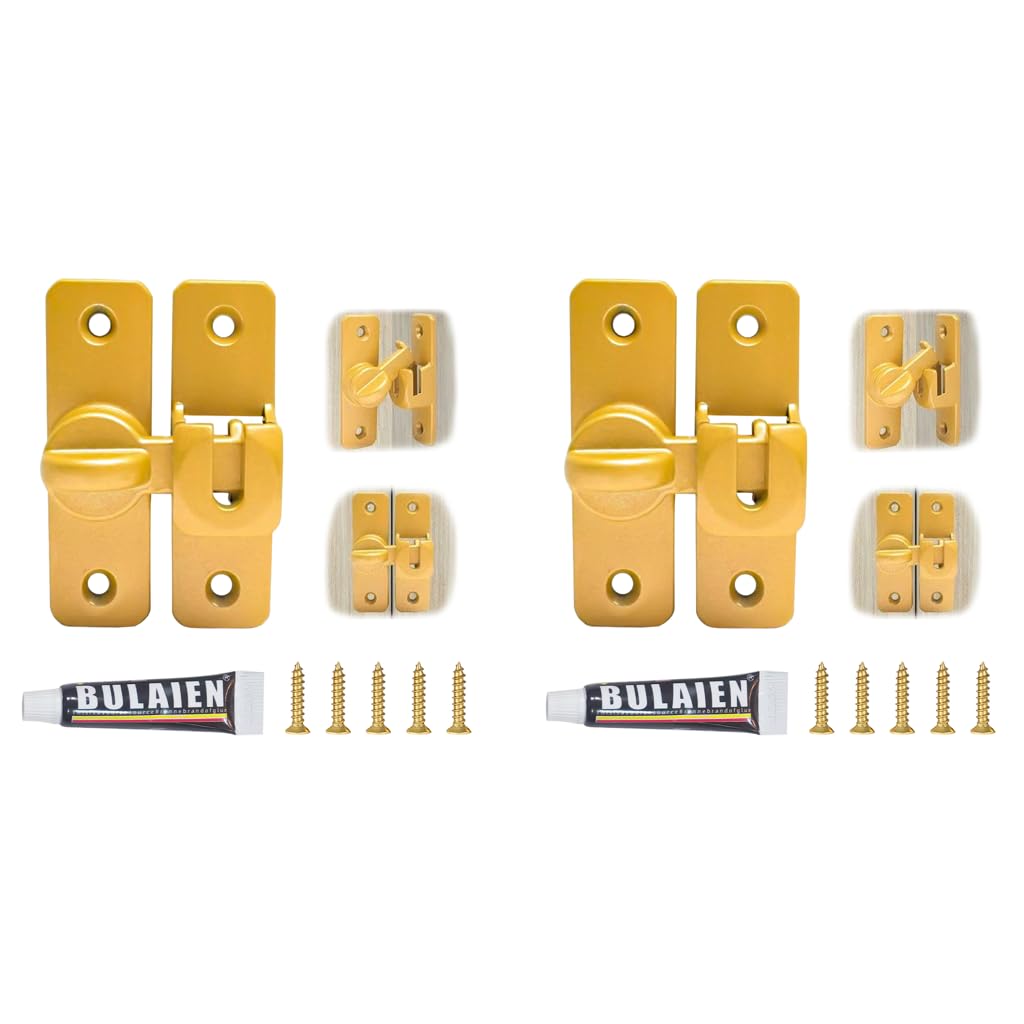 HASTHIP Door Latch Lock for Gates and Cabinets with 90° 180° Design featuring Zinc Alloy 2 PCS