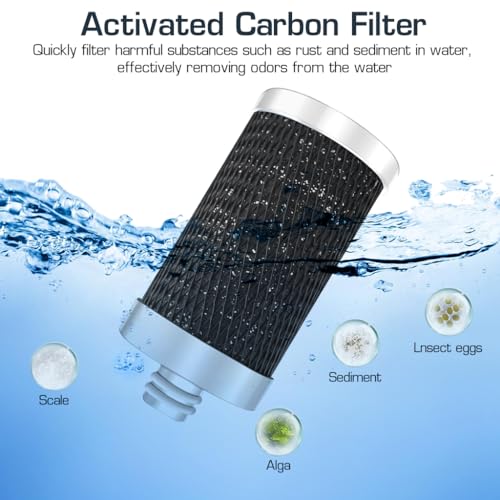 HASTHIP® 304 Stainless Steel Tap Water Filter with Activated Carbon, Leak-Proof Hard Water Softener, Home Kitchen and Bathroom Sink Filtration System