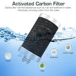 HASTHIP® 304 Stainless Steel Tap Water Filter with Activated Carbon, Leak-Proof Hard Water Softener, Home Kitchen and Bathroom Sink Filtration System
