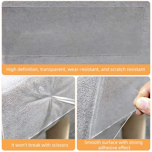 HASTHIP® Cat Scratch Furniture Protector Tape, Extra-Thick Clear Adhesive Guard for Leather & Wooden Surfaces, Couch & Sofa Shield, Claw Resistant Vinyl Sheet 45x300cm