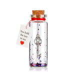 HASTHIP Mini Decorative Jar for Valentine and Anniversary Gifts featuring Cork Stopper | 22x60mm Glass Bottle with Key and Message Card