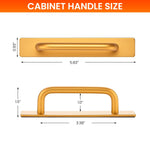 HASTHIP Closet Door Bar Handles for Cabinets and Drawers featuring No Drill Adhesive 8.2 in Golden Aluminum Design