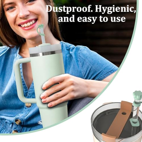 HASTHIP® 12PCS Straw Caps for Stanley Cup, Spill-Proof Silicone Accessory Set for Stanley Cups - Includes Straw Covers, Round and Square Leak Stoppers - Anti-Dust Tumbler Accessories