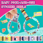 HASTHIP® DIY Sticker Roll Bracelet Making Kit for Girls, Cartoon Sticker Beads Set, Creative Jewelry Craft Kit, Kids Bracelet Decoration Set, Fun Birthday or Children’s Day Gift
