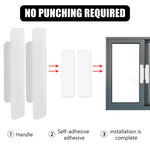 HASTHIP Sliding Door Handle Set for Home Glass Doors featuring Self Adhesive Plastic | 4Pcs White