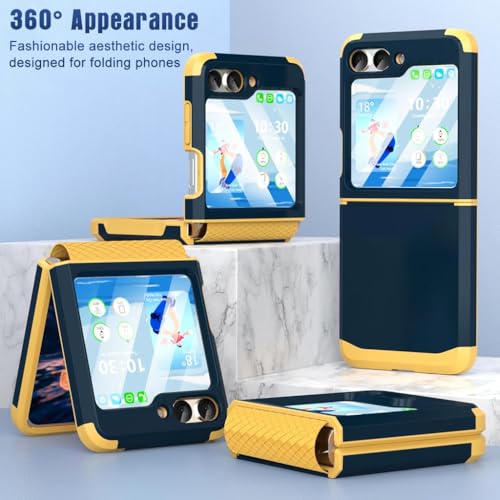 HASTHIP® Phone Case for Samsung Galaxy Z Flip 6 TPU Phone Case with 3.4 inches External Screen Cover Fashion Constrast Color TPU One-piece Hinged Phone Case for Samsung Galaxy Z Flip 6
