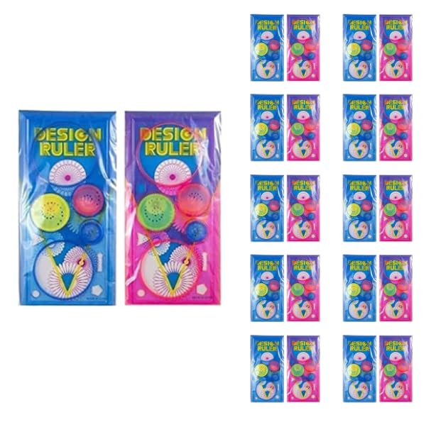 HASTHIP® Lovely Spiral Art Drawing Stencil Set, Plastic Geometric Circle Template Ruler Kit for Kids, Reusable Tracing, DIY Craft, Painting, Design, Art Supplies