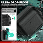 HASTHIP® for AirPods 4 Generation Case with Lock, Fully Waterproof AirPods 4 Case Cover with Keychain, Rugged Tough Protection, Hard Shell and Carabiner Clip for Easy Travel