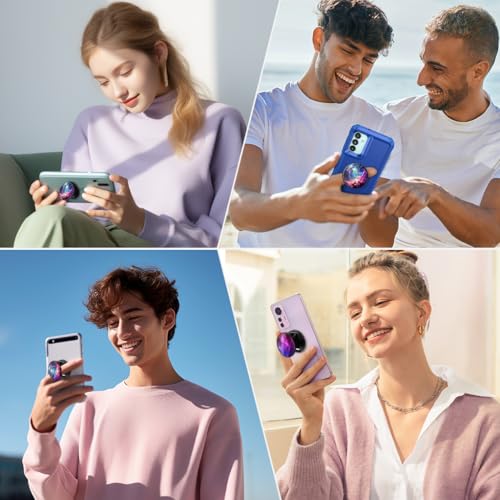 HASTHIP® Phone Grip for Phone Case 2 in 1 Folding Phone Grip Phone Stand Dreamy Purple Nebula Fashion Phone Grip, 1.57 inches Round Self Adhesive Phone Grip Phone Stand