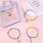 HASTHIP® Dowsabel Clay Beads Bracelet Making Kit for Beginner, Preppy Polymer Clay Beads with Charms Kit