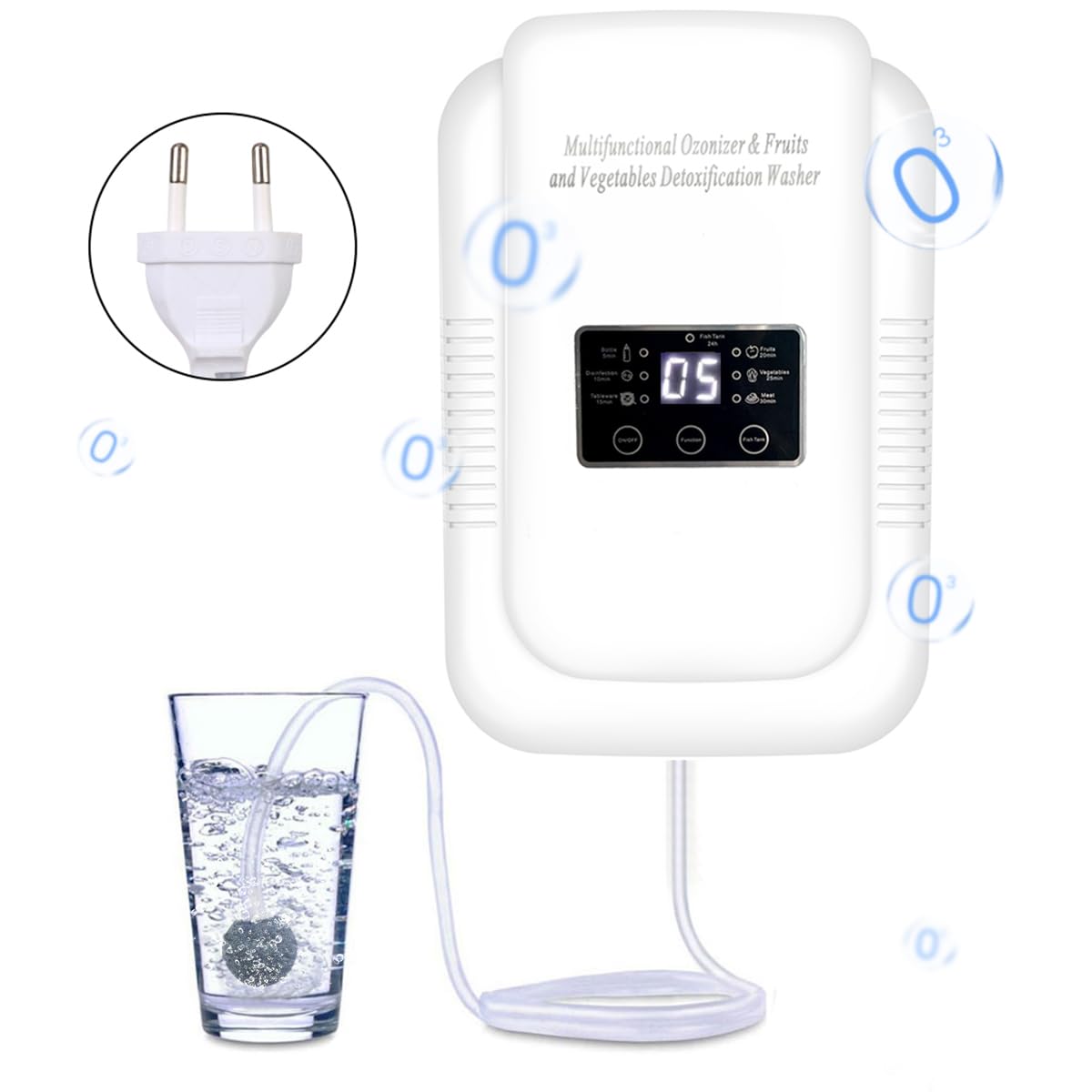 HASTHIP® Ozone Generator with Timer Multi-functional Ozone Generator for Air Purification, Water Treatment, Vegetable Cleaning 600mg/h Ozone Generator Machine for Purifying Water for Cleaning