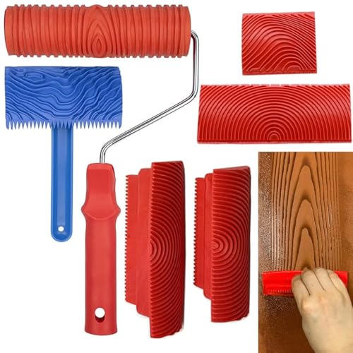 HASTHIP® 6Pcs Paint Roller Tool Kit Spiral Grain Paint Rol
