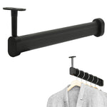 HASTHIP Wardrobe Hanger Rod for Under Shelf Storage with Adjustable Spacing and 11.8 in Aluminum Bar