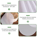 HASTHIP® 5Pcs Non stick Silicone Steamer Liners Mesh Mat Pad, Steamed Buns Dumplings Baking Pastry Dim Sum Mesh Mat Pad for Steamer, Airfryer, Reuseable