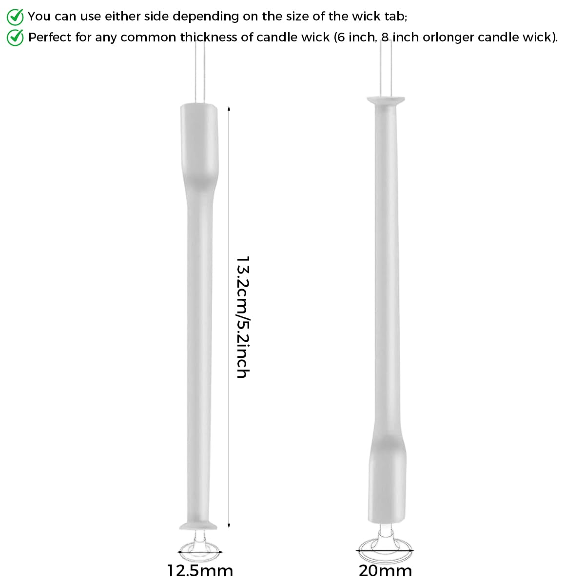 HASTHIP Candle Wick Holder for DIY Candle Making with Placing Tube Anchoring | 12Pcs Set