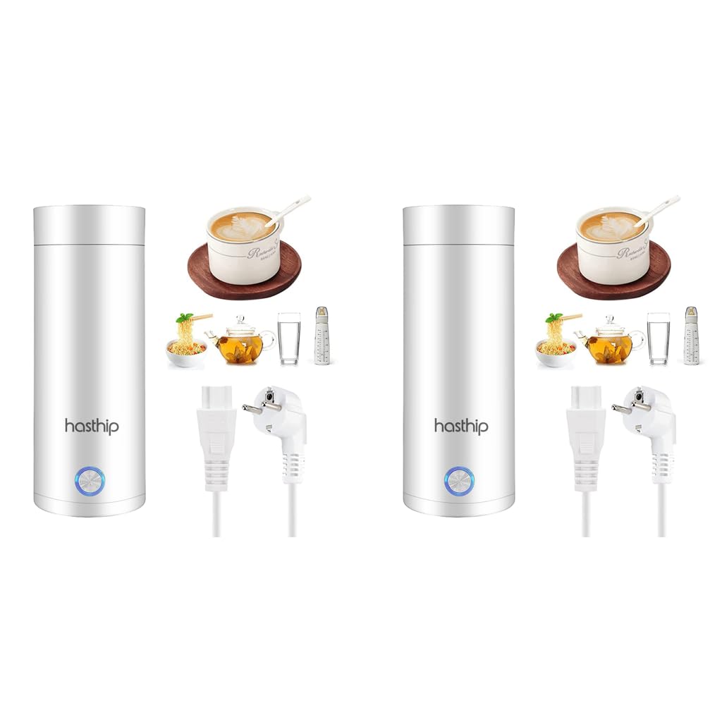 HASTHIP Electric Kettle for Travel with 300W Rapid Heating and 400ml Capacity | 304 Stainless Steel