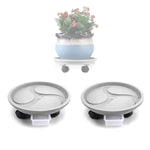 HASTHIP Plant Pot Stand for Easy Plant Movement with Wheels featuring 26cm Round Caddy | Food Grade PP Resin