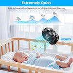 HASTHIP® Rechargeable USB Clip Fan with Night Light, 360° Adjustment 2000mAh High Speed Table Fan for Home, Office, Camping, 5-speed adjustments