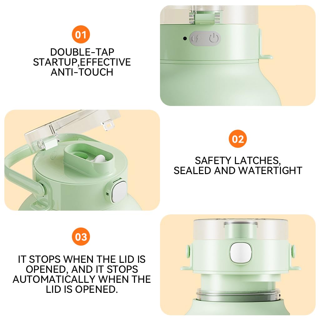 HASTHIP Travel Juicer Cup for Smoothies and Shakes with 10 Blade Stainless Steel Design | USB Rechargeable 1000ml Blender