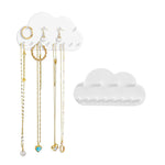 HASTHIP® Organizador de Joyas en Forma de Nube Montado en la Pared Acrílico Transparente con 12 Ganchos,Soporte para Collares,Pulseras y Accesorios sin Taladro para Dormitorio y Baño -