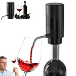 Electric Wine Aerator Wine Decanter Automatic Wine Aerator, One Touch Wine Dispenser Wine Pourer with USB Rechargeable, Wine Lover Gifts for Women&Men (Black-ABS)